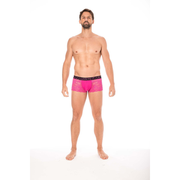 Boxer magenta en dentelle délicate 